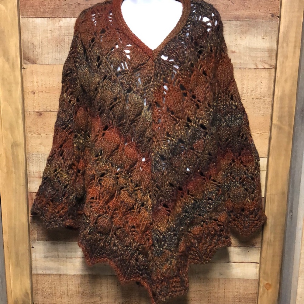 Massimo Dutti Brown Multi-Tone Knit Wrap